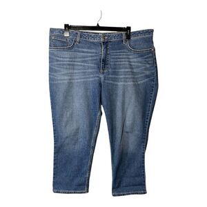Lee Riders Capri Jeans Plus Size 22M  BlueDenim Midrise Stretch Cropped Casual